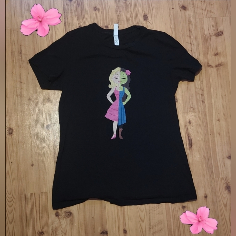 WICKED INSPIRED ART BLACK GRAPHIC TEE - BELLA BRAND - SIZE XL